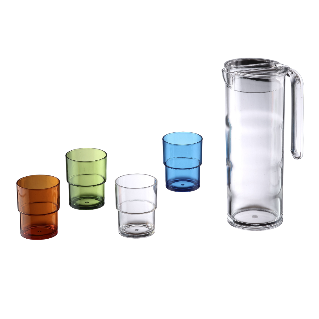 1.5 Liter Round Pitcher with 4 Nesting Tumblers