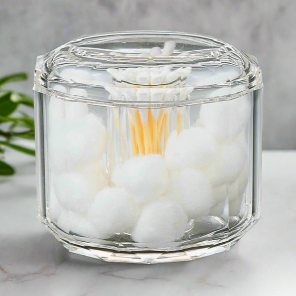 Diamond-Cut 2-In-1 Cotton Ball & Swab Holder