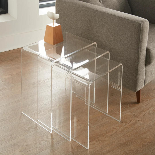 Clarté Acrylic Nesting Tables (Set of 3)