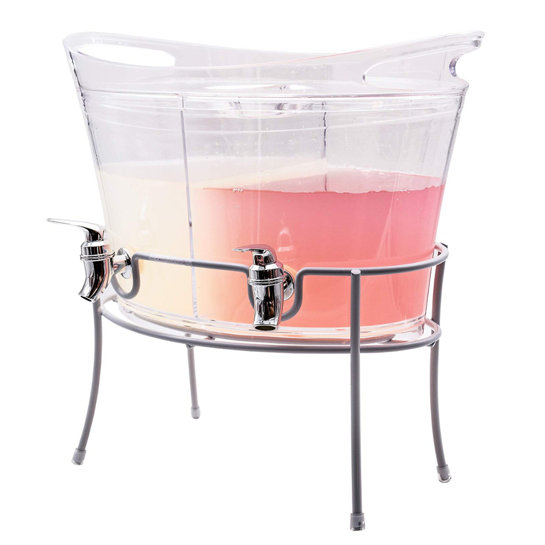 Dual Beverage Dispenser W/ Metal Stand