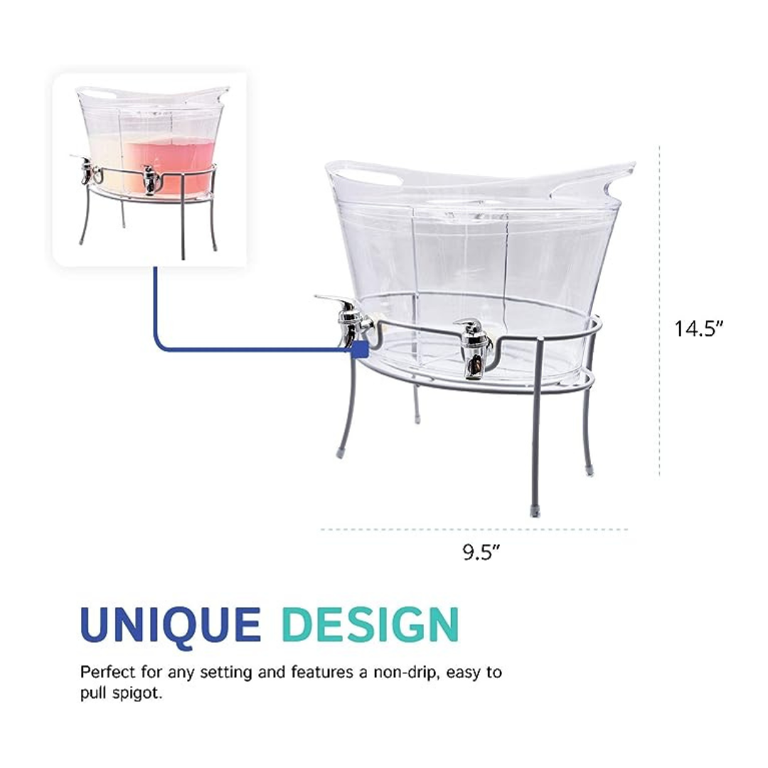 Dual Beverage Dispenser W/ Metal Stand