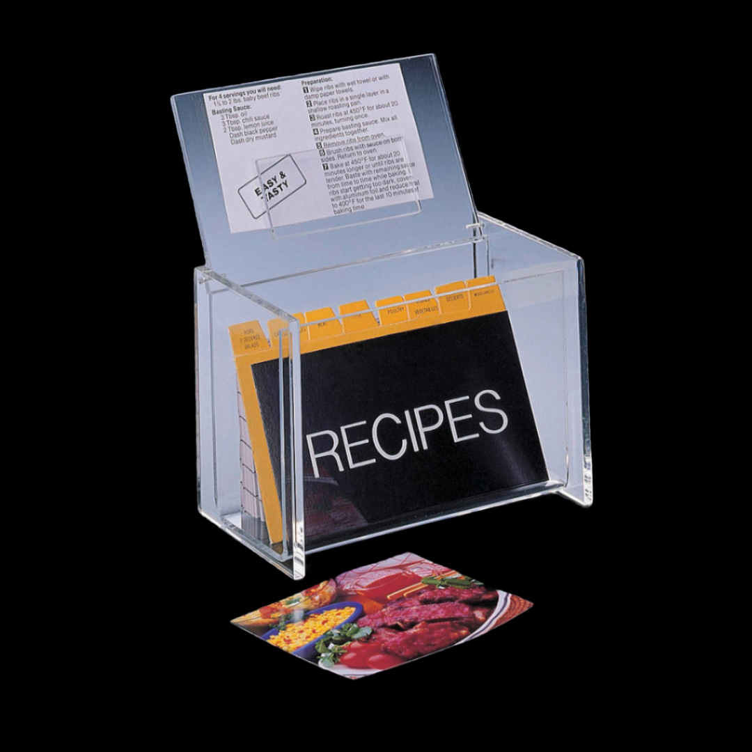 6 X 4 Lid-Display Recipe Box (W/Cards)