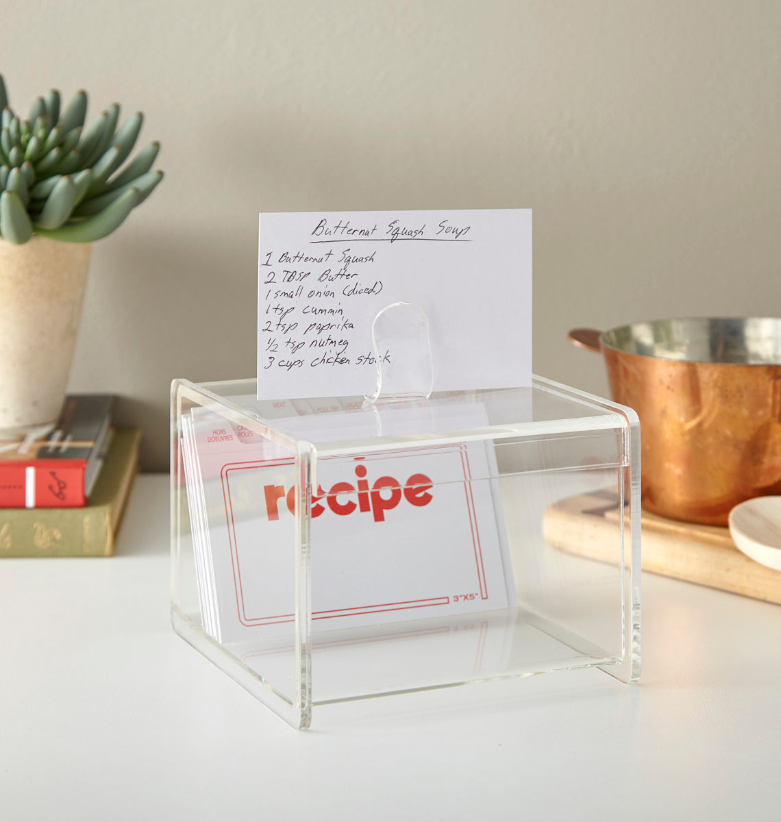 Double Depth 5X3 Top-Display Recipe Box (W/Cards)