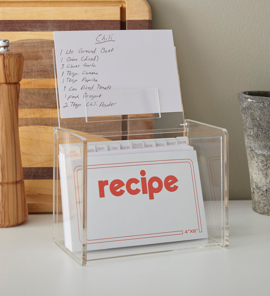 6 X 4 Lid-Display Recipe Box (W/Cards)