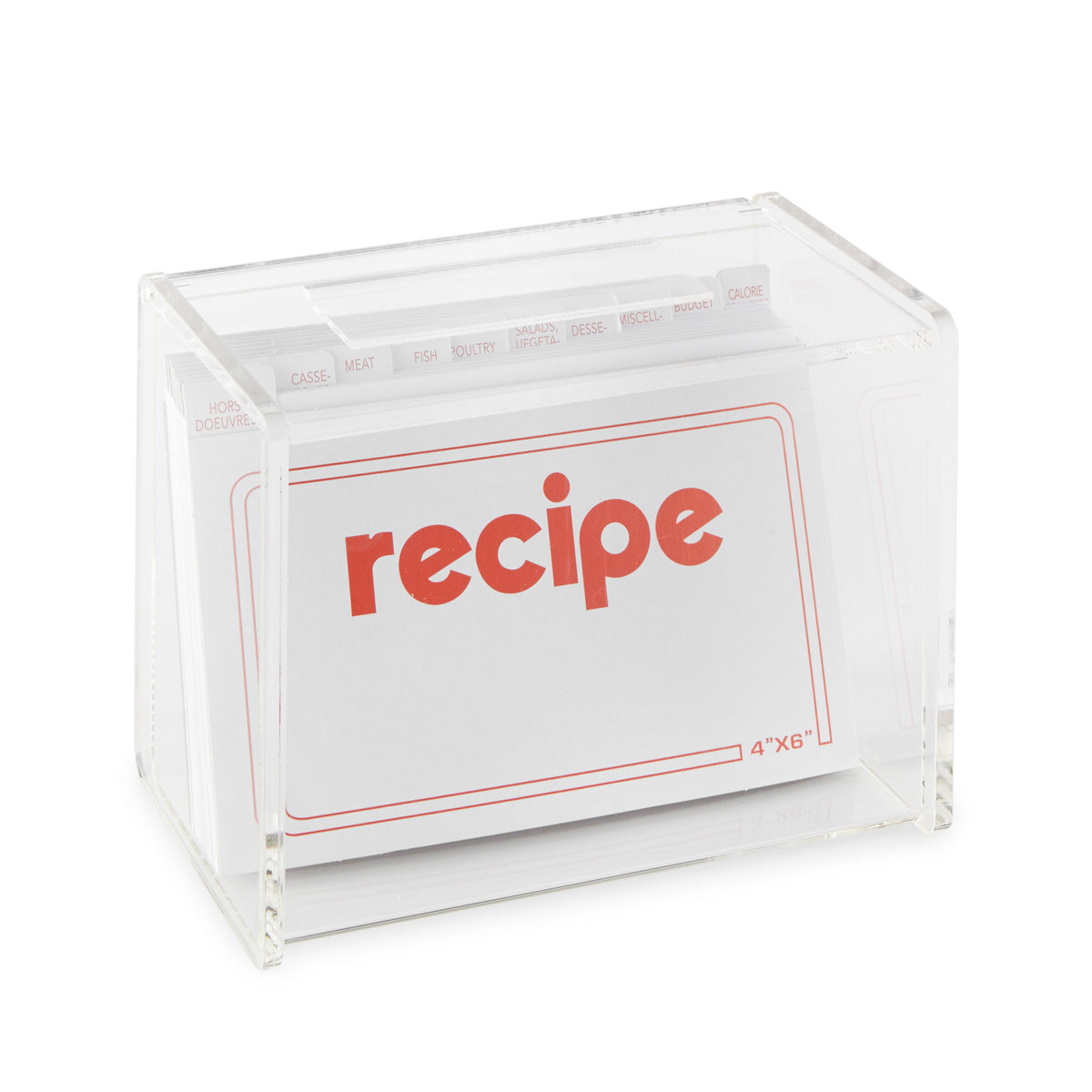 6 X 4 Lid-Display Recipe Box (W/Cards)