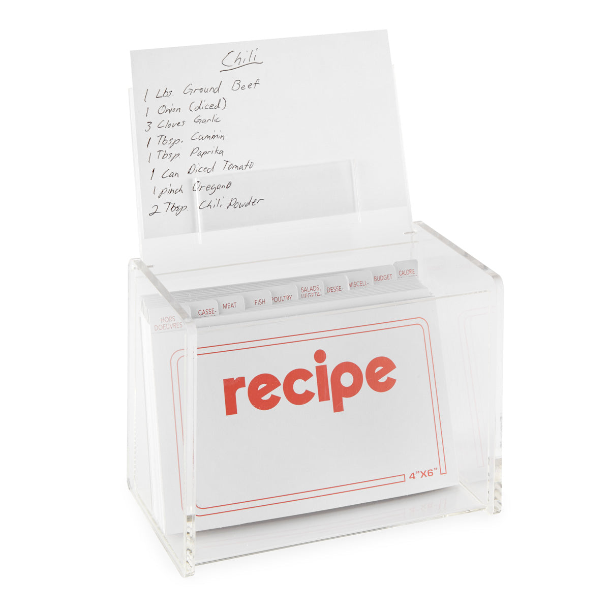 6 X 4 Lid-Display Recipe Box (W/Cards)