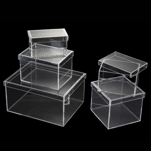 Clear Rectangular Box W/ Lid