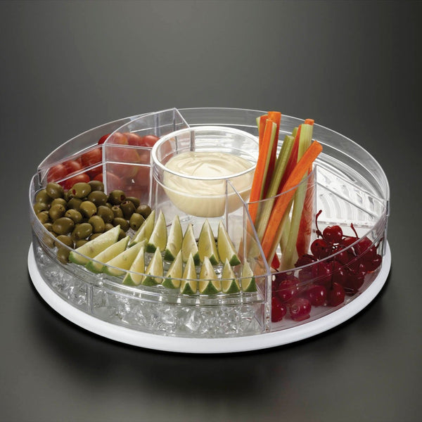 Swivel Party Tray W/ Compartments