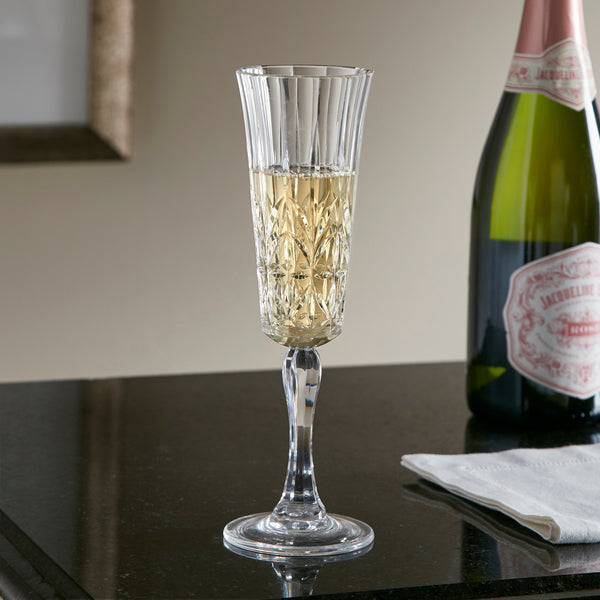 Royal Carved Stemmed Champagne Glass