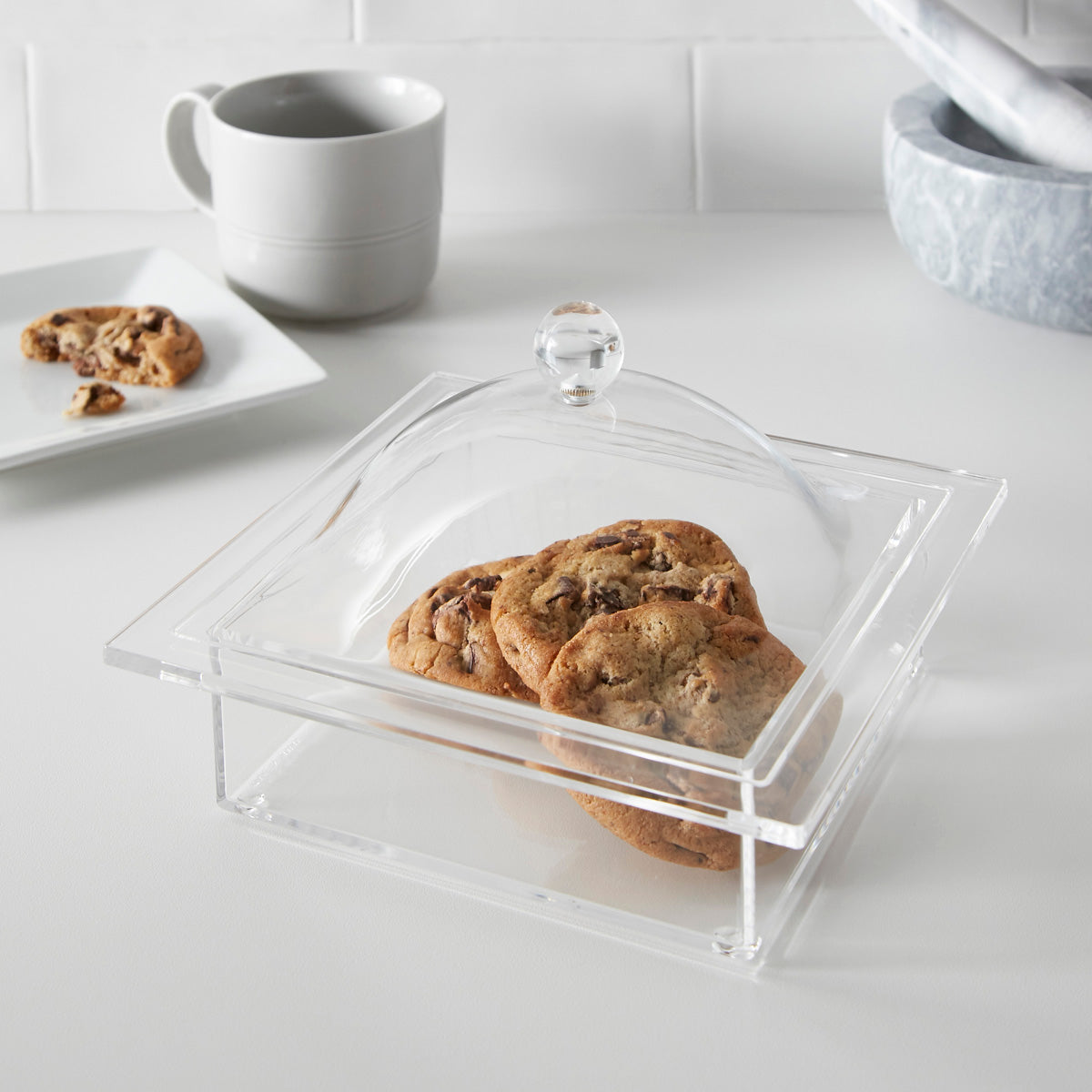 Square Tray with Domed Cover