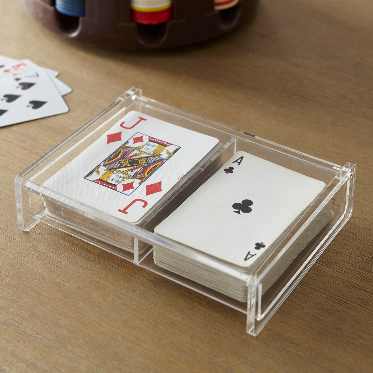 Double Plastic Box for 2 Decks of Playing Cards