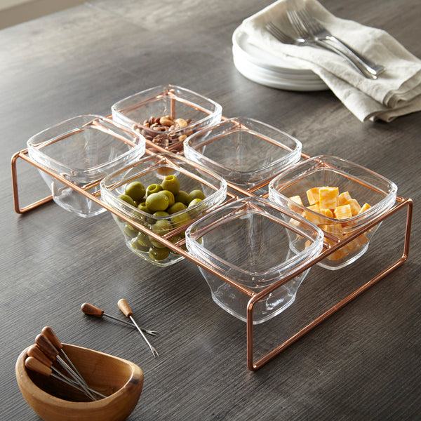 Tapas Serving Bowls W/ Metal Stand