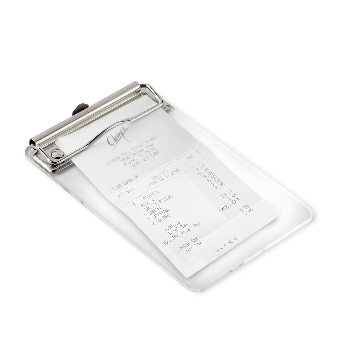 Clear Acrylic Clipboard