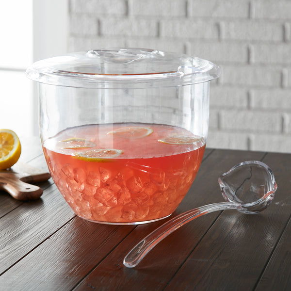 Large 7 Qt Punch Bowl with Lid & Ladle