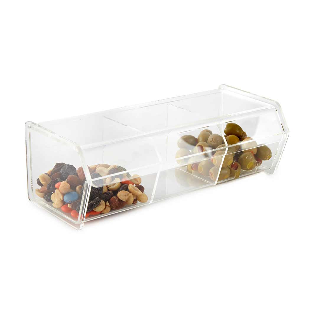 3-Compartment Box with Hinge Lid