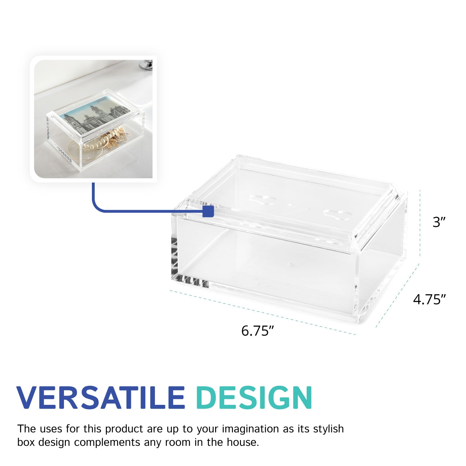 Rectangular Box W/ 4X6 Photo Frame Lid