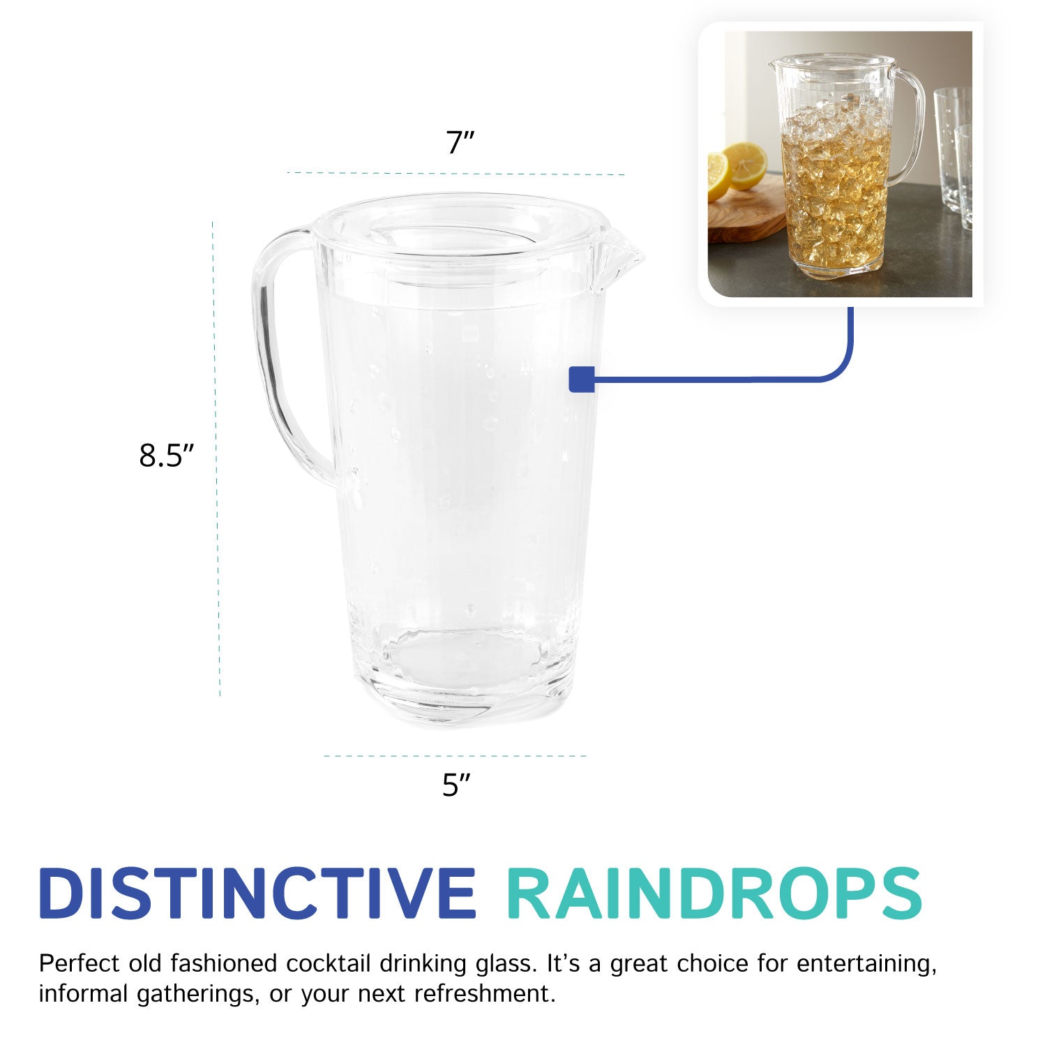 1.5 Liter Raindrops Pitcher with Lid