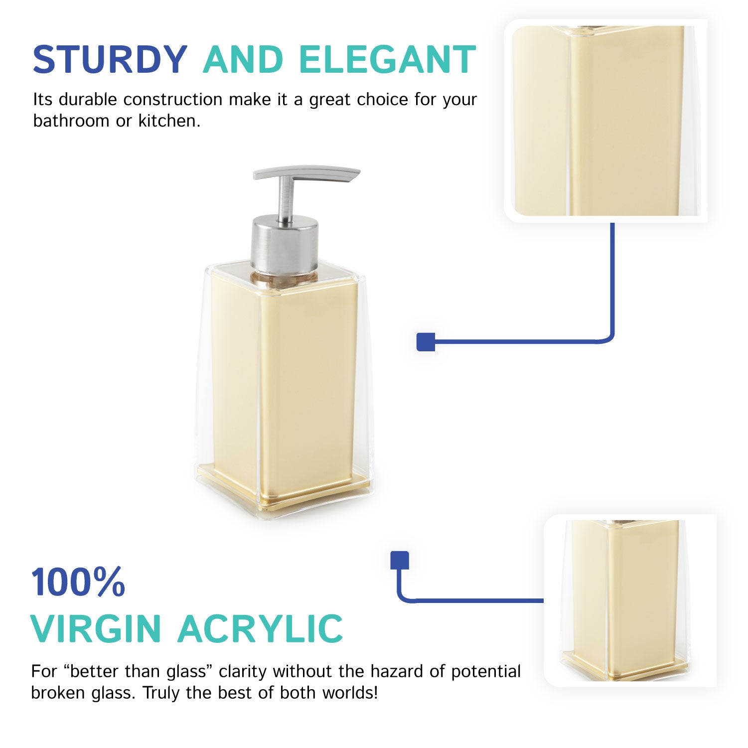 Gold Double Layered Soap Dispenser