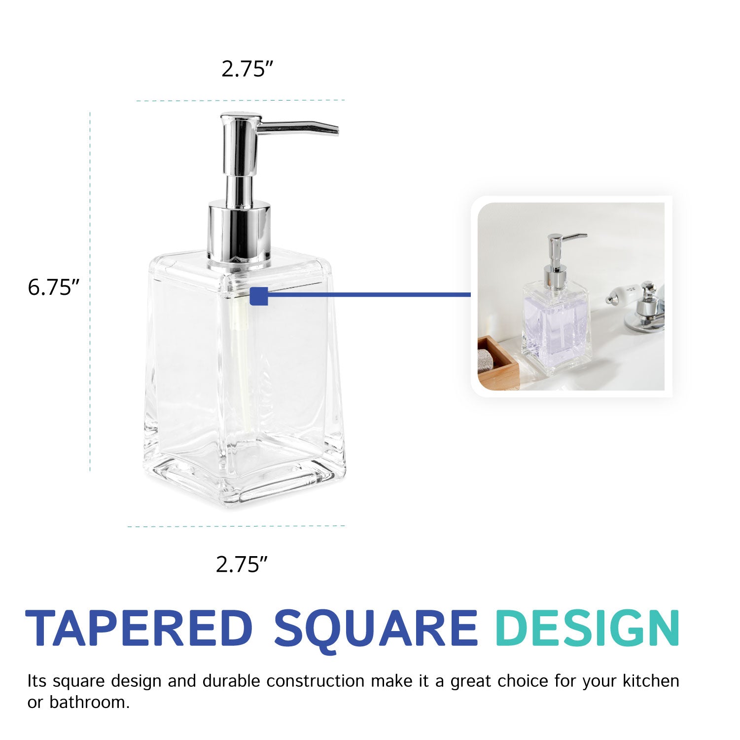 Square Tapered Soap Dispenser