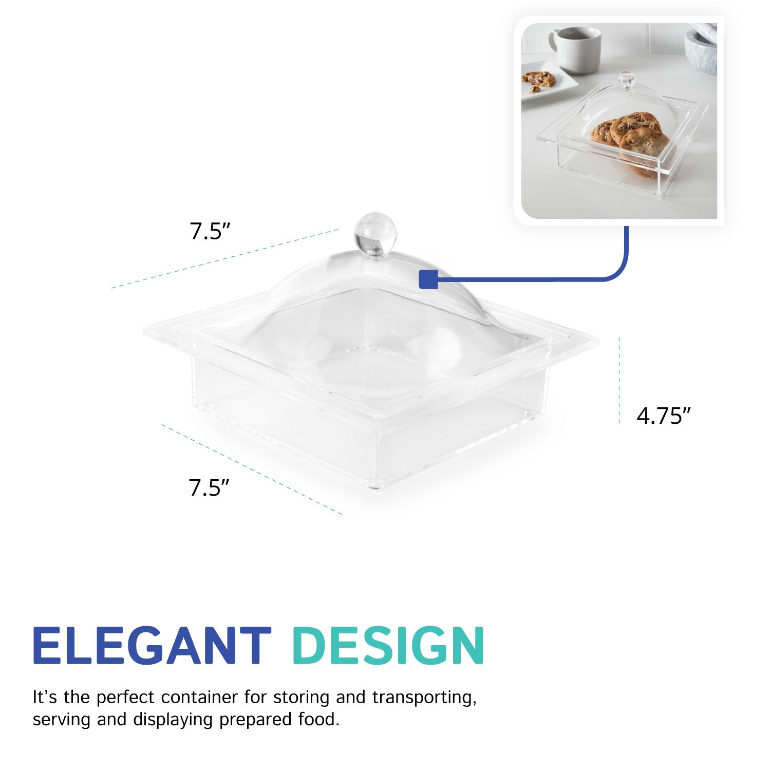 Square Tray with Domed Cover